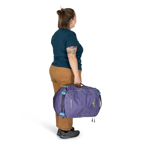 Osprey Transporter Lightweight Travel Duffel Bag - Extra Large Water Resistant Durable Gear Bag for Men and Women - color: Blue Flame/Nocturnal Blue, style: 40l