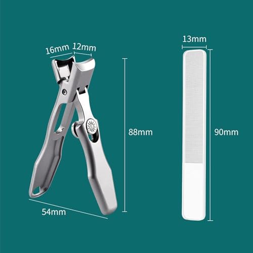 MightyClip Nail Clippers - German Stainless Steel for Men, Includes Nail File and Storage Box (Silver) - color: Silver