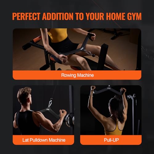 VEVOR LAT Pulldown Attachments, Cable Machine Rowing T-bar V-bar Tricep Pull Down Bar, Back Strength Training Rubber Coated Handle Grip, Bicep Curl Tricep LAT Pulldown Bar for Home Gym Fitness - size: 5PCS B