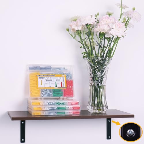 JEGONFRI 208PCS Drywall Anchors & Screws Kit, 4 Sizes, Wall Anchors | Versatile for Various Walls, Rust-Resistant Coating, High Load Capacity, Reusable Case
