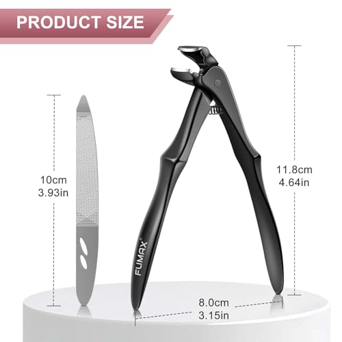 Nail Clippers for Men - Long Handled Toenail Clippers for Seniors Thick Toenails, Heavy Duty Large Nail Clippers for Thick Nails with Wide Opening, Sharp Nail Cutter Gifts for Men Women Adults, Black