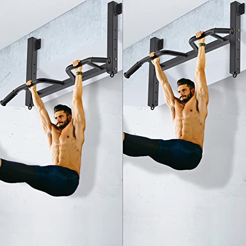 Kipika 32" Ceiling Mounted Pull Up Bar - Heavy Duty, Highly Adjustable, Multifunctional Chin Up Bar - Home Gym System with Punching Bag Hanger and Resistance Bands Training - color: Joist Pull Up Bar