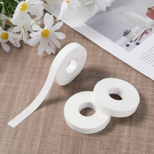 Thinp 4 Pcs White Athletic Tape, 0.5 Inch X 33 Ft/Roll Strong Adhesive Finger Tape for Sports Breathable Cotton Sports Tapes for Climbing Boxing Gymnastics Hockey Soccer