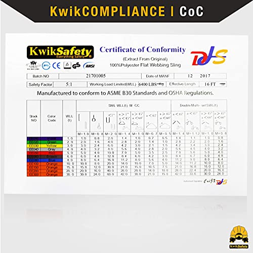KwikSafety - Charlotte, NC - Mighty Sumo 2”x 10’ Poly Web Sling Lifting Strap Construction ASME OSHA / 6400lbs Vertical 5100lbs Choker 12800lbs Basket/Rigging Moving Towing Hoisting Gear - size: 2"x10' | 6400 lbs