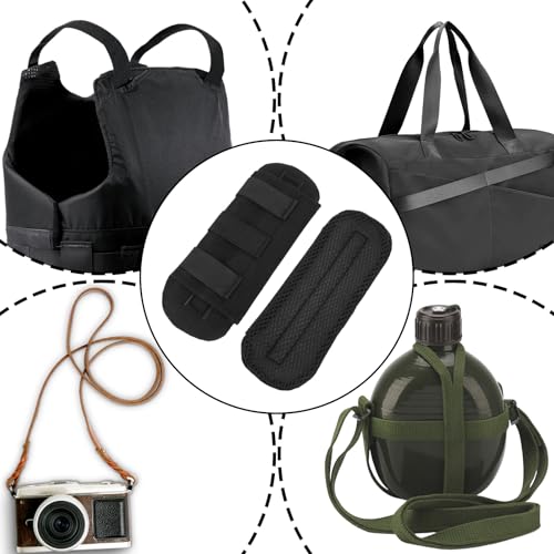 2pcs Shoulder Strap Pads, Soft Comfortable Strap Pads for Vest Plate Carriers Backpacks Nylon Breathable Replacement Cushion Padding Fit 2 to 3'' Sling Bag Crossbody Shoulder Straps (Black)