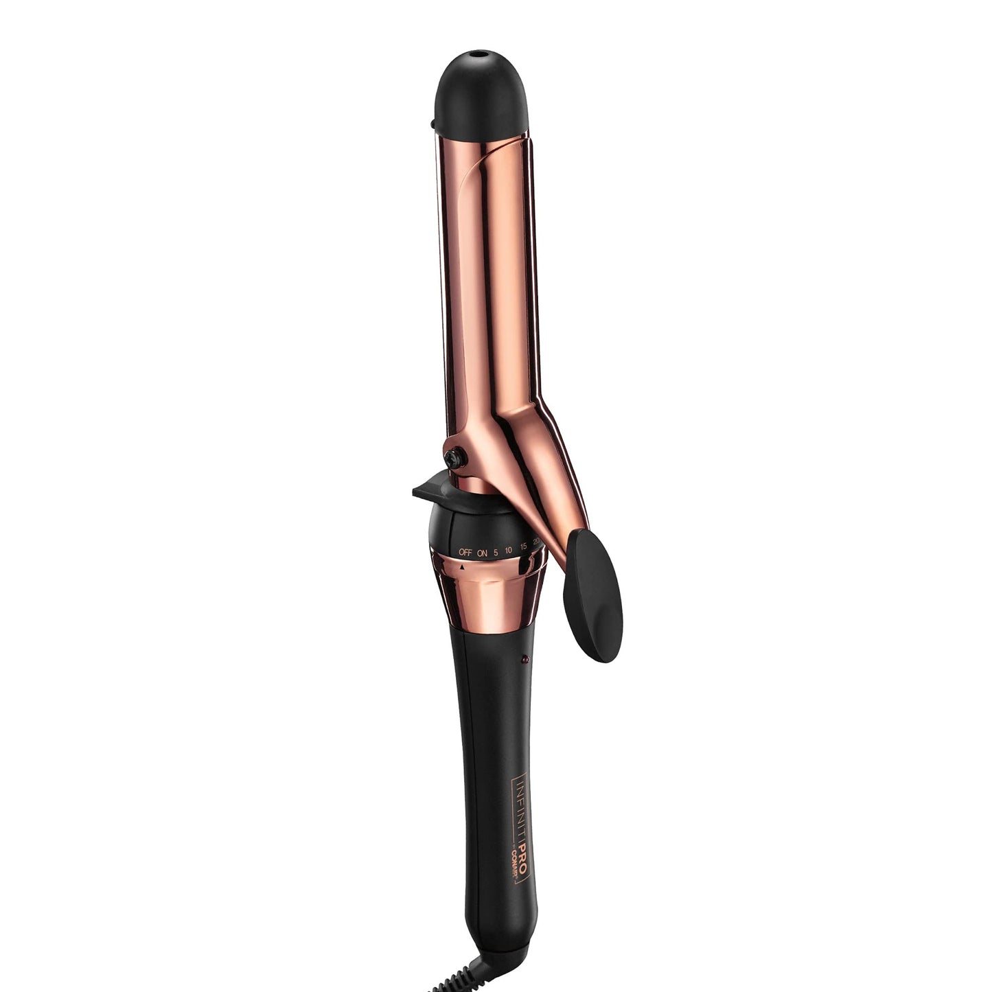 INFINITIPRO BY CONAIR Rose Gold Titanium 1 1/4-Inch Curling Iron, 1 inch barrel produces loose curls - for use on medium and lo