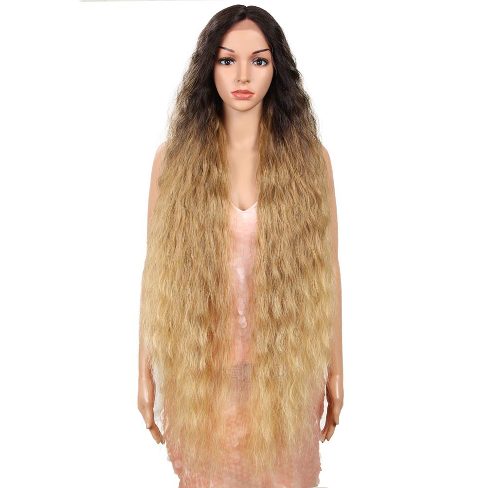 Style Icon 41 Lace Front Wigs Long Wavy Synthetic Wigs With Baby Hair Half Hand Tied 130% Density Wigs (41'', Tat6/27/24E)