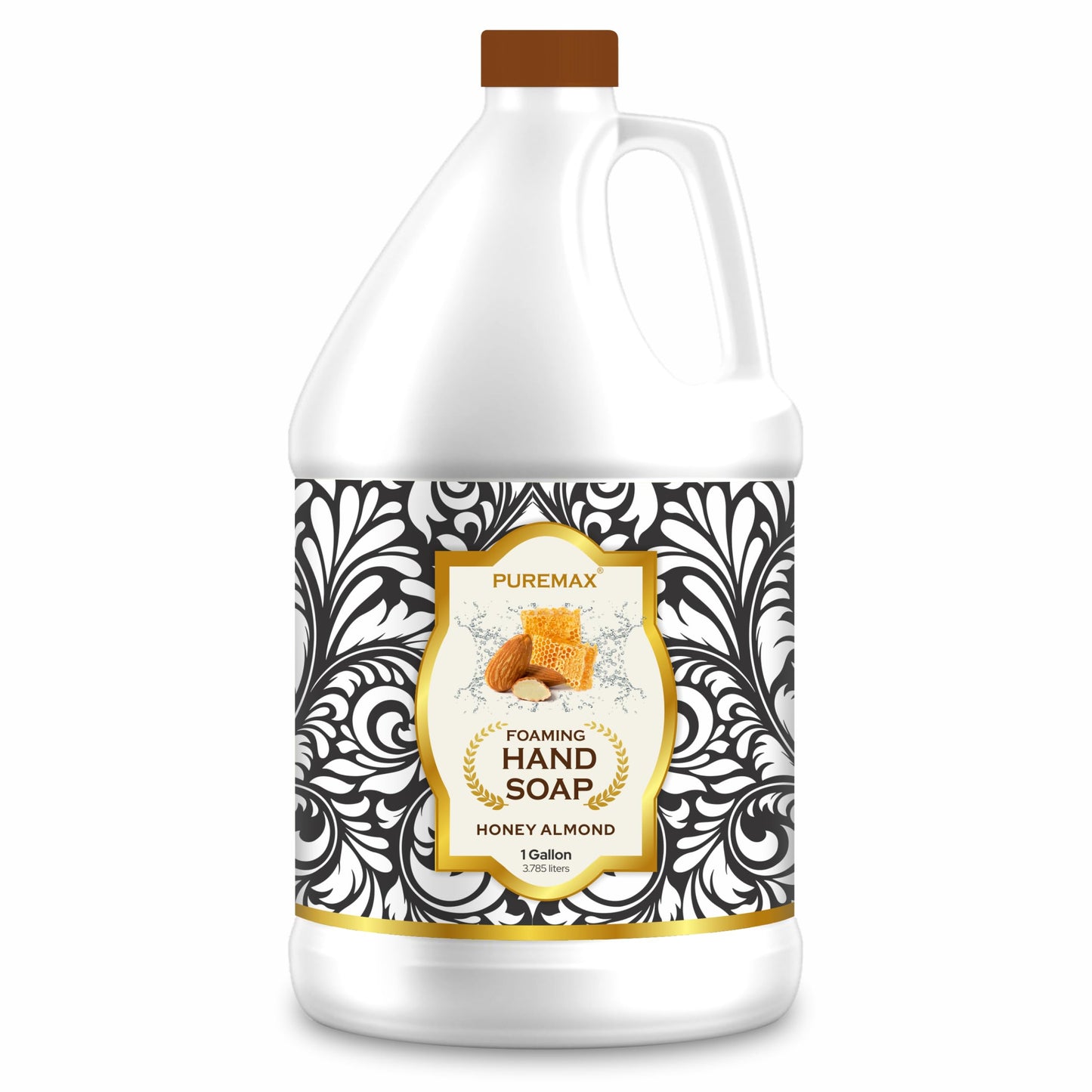 Puremax Foaming Hand Soap Refills | Honey Almond | Essential Oils | Gentle, Moisturizing Foam | Made In Usa | 128 Fl Oz (1 Gallo