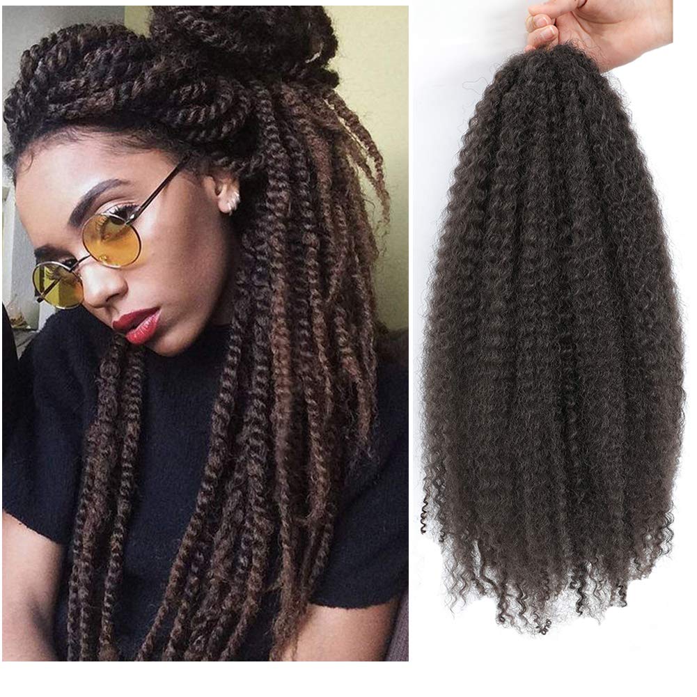Dansama Marley Hair 20 Inch Marley Twist For Faux Locs Marley Hair For Twists Braiding Synthetic Hair Extensions (20 Inch (Pack