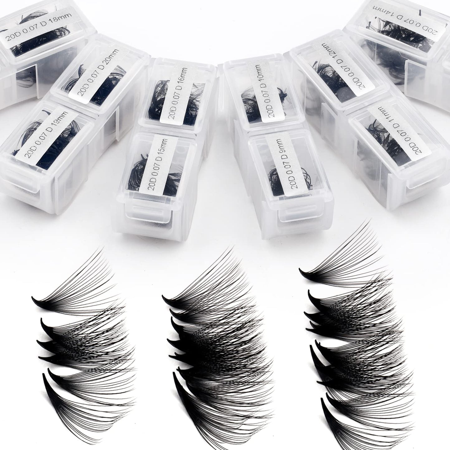 Wendy Lashes Premade Fans Eyelash Extensions 1200Pcs Eyelash Extension 20D Volume Lash Extensions Loose Promade Fans D Curl Mixe