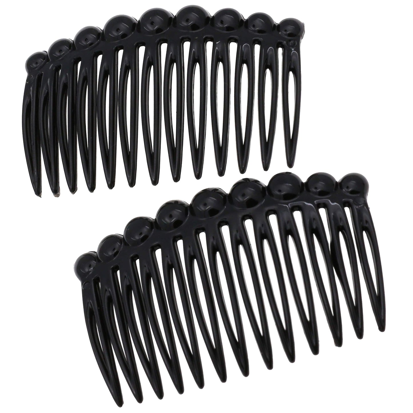 Camila Paris Cp2869/2 French Hair Side Comb Small Rounded, Black French Twist Hair Combs Decorative, Strong Hold Hair Clips For