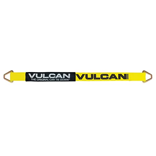 VULCAN Car Tie Down Axle Strap with Wear Pad - 2 Inch x 36 Inch - 4 Pack - Classic Yellow - 3,300 Pound Safe Working Load - size: 2" x 36" Classic Yellow (4 Pack)