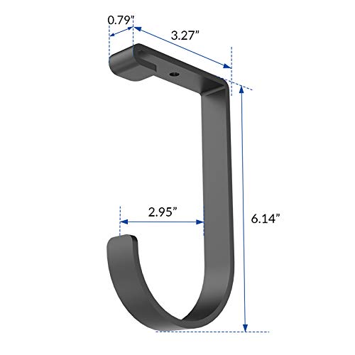 FLEXIMOUNTS 4 Pack Add-On Storage Flat Hooks, Black | Accessory for Garage Ceiling Rack and Wall Shelving, Max Weight Capacity up to 50 lbs - color: Black