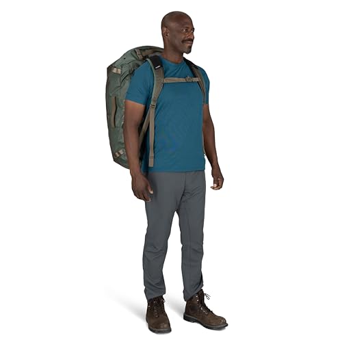 Osprey Transporter Lightweight Travel Duffel Bag - Extra Large Water Resistant Durable Gear Bag for Men and Women - color: Blue Flame/Nocturnal Blue, style: 95l