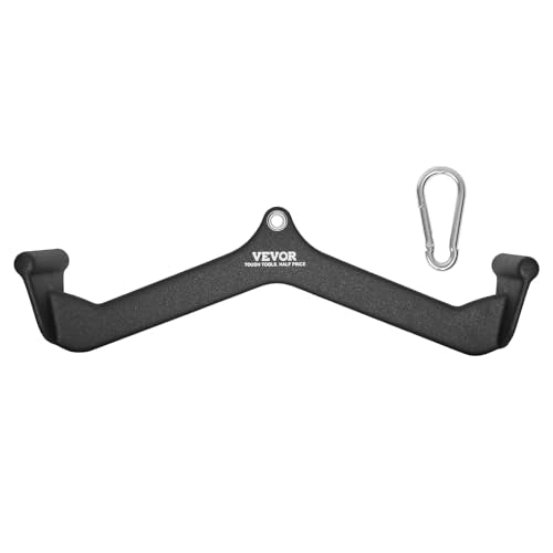 VEVOR LAT Pulldown Attachments, Cable Machine Rowing T-bar V-bar Tricep Pull Down Bar, Back Strength Training Rubber Coated Handle Grip, Bicep Curl Tricep LAT Pulldown Bar for Home Gym Fitness - size: 23x4.5x6.7"