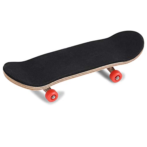 HURRISE Wooden Finger Skateboard, Maple Alloy Mini Skateboard, Red, Stress Relief Gift for Adults and Kids - color: Red