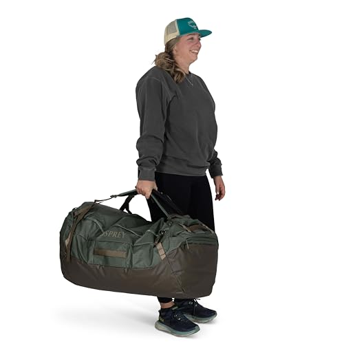 Osprey Transporter Lightweight Travel Duffel Bag - Extra Large Water Resistant Durable Gear Bag for Men and Women - color: Blue Flame/Nocturnal Blue, style: 120l