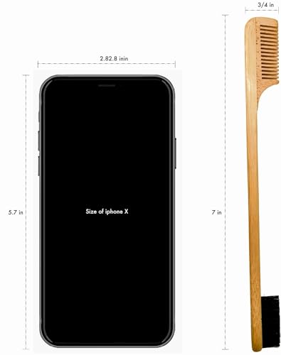 2-in-1 Sapling Mustache Brush & Comb (2-pack) from Green Beard Grmng - Boar Bristle & Bamboo