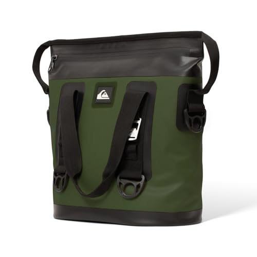 Quiksilver Zipperless Backpack Cooler 30L, Holds 36 Cans, 48 Hour Insulation, Leakproof & Waterproof Design, Heavy Duty TPU, IPX7, Padded Straps, Kangaroo Pockets - color: Trekking Green