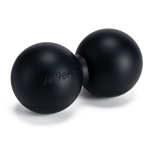 Aegero Peanut Massage Ball-Double Lacrosse Massage Ball, Mobility Ball for Myofascial Release,Yoga Therapy,Trigger Point Therapy,Muscle Knots and Acupoint Massage (Black Firm Ball) - color: Black