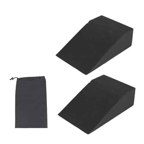 Non-Slip 2-Pack Squat Wedge Block for Men & Women, Heel Elevated Squat Wedges for Barbell & Goblet Squats, Weightlifting, Calf Raises, Ankle Mobility & Balance, High-Density Foam Slant Boards with Storage Bag