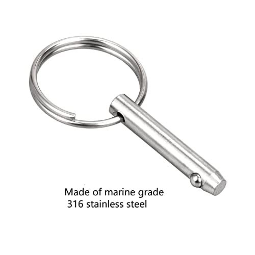 8 PCS Quick Release Pins Bimini Top Pins, Diameter 1/4"(6.3mm), Overall Length 3"(76mm), Usable Length 2.4"（61mm, Marine 316 Stainless Steel - size: 8 Pieces