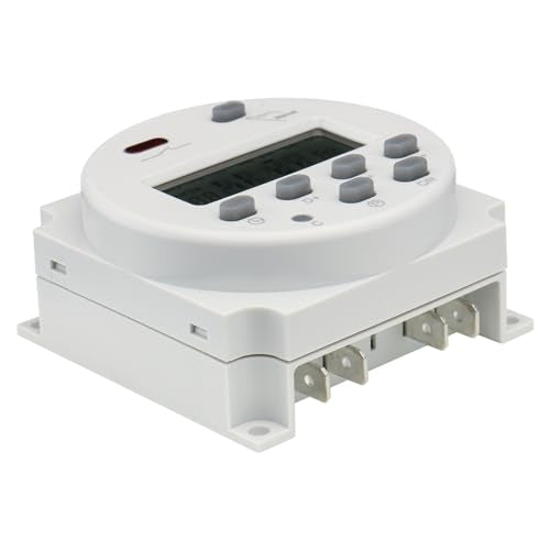 Baomain Time Switch Relay,Digital LCD Programmable Timer,110V AC Input,200-250V 16A Output,28 Programs Daily/Weekly Schedule,CN101A for Lighting and Equipment Control - size: Timer