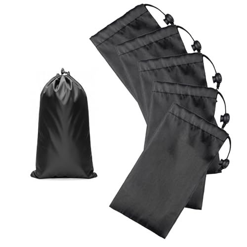 6-Pack Nylon Drawstring Bags with Toggle Closure - Multi-Size Cinch Sack Set for Travel Luggage Organization, Gym Gear, Shoe Storage, and Folding Blind Cane Pouch -Ditty Bags (11 x25 Inch) - size: 11 x25 Inch