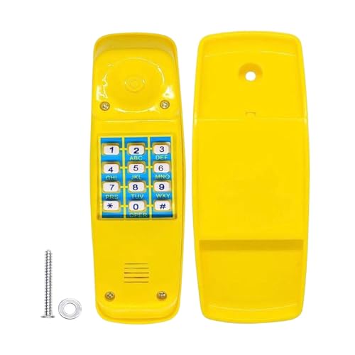Pretend Phone Toy Pirate Wheel Game Playground Telephone Accessory for Children with Interactive Keys Quality Material Suitable for Swing Set Treehous, Yellow - color: Yellow