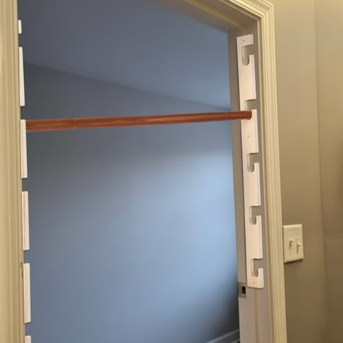 Leinuosen Doorway Pull-up Bar Sets Adjustable 5 Levels Wooden Doorway Pull-up Bar and 2 Door Frame with 6 Sets of Screw-in Heavy-duty Door-mounts to Fits 118cm - size: 100kg Load Capacity, style: No Locks