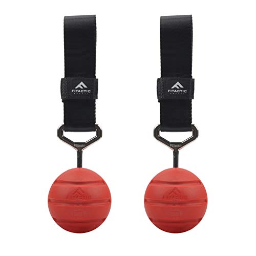 Rock Climbing Solid Training Cannonball Bomb Power Pull Up Ball Hold Grips for Straps for Finger, Forearm, Biceps, Back Muscles - color: Red (Groove 3")
