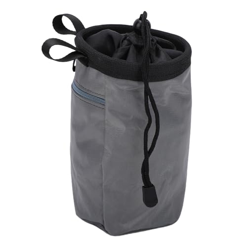 Multifunctional Adjustable Athletic Chalk Bag with Zipper Pocket for Climbing Gymnastics Grey