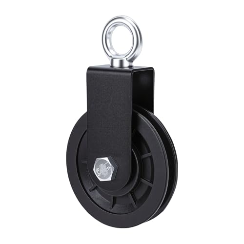 Asixxsix Pulley Wheel, 360 Degree Rotation Silent Bearings 200 Kg Load Capacity Gym Pulley, ABS Alloy Cable with Metal Bracket for Home Gym DIY System Cable Machine Tricep Bicep