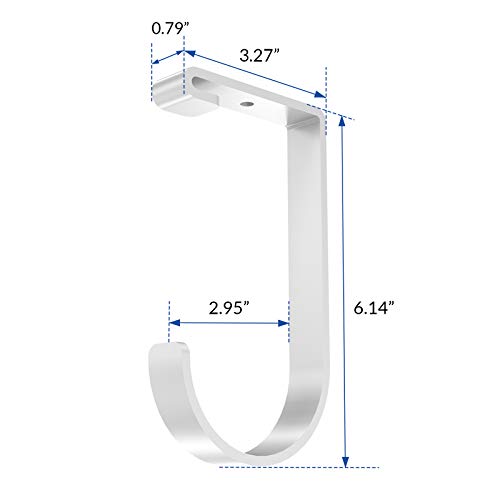 FLEXIMOUNTS 4 Pack Add-On Storage Flat Hooks, White | Accessory for Garage Ceiling Rack and Wall Shelving, Max Weight Capacity up to 50 lbs - color: White