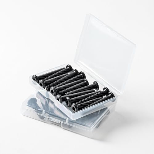 3/16-24 x 1" (50 Pack) Flat Head Hex Socket Cap Screws Bolts, Black Oxide 304 Stainless Steel 18-8, Hex Drive, Bright Finish, Fully Machine Thread - size: 3/16-24 x 1"