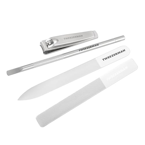 Tweezerman Glass Manicure Set-Clipper, Cuticle Pusher, Glass File, Buffer - style: MANICURE SET