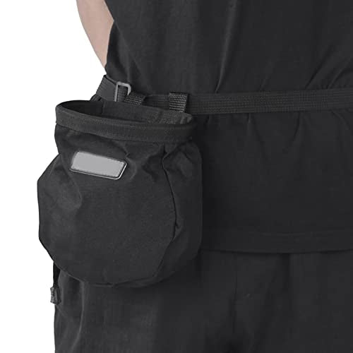 Premium Rock Climbing Chalk Bag with Adjustable Waist Belt Large Capacity Magnesium Powder Pouch for Outdoor Climbing Gym Workouts Oxford Fabric Durable Black 15x15x17cm