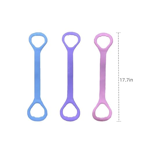 2-Pack Figure 8 Resistance Band TPR Pull Strap for Upper Body Stretching and Exercise - color: Pink Blue