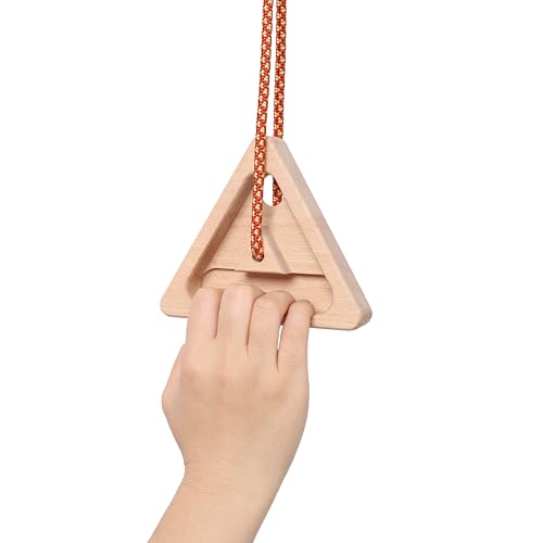 Portable Hangboard Rock Climbing, 2 pack Triangular Wooden Climbing Fingerboard with 3 Multi-Depth Pockets, Finger Strength, Arm Workout & Pull-up Training