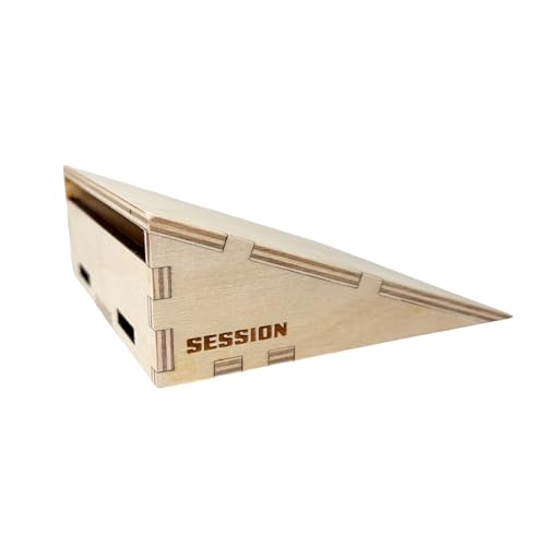 Teak Tuning x Session Wooden Fingerboard Ramp Kicker - 6 x 5.75 x 1.25 inches, Fingerboard Obstacle with Smooth Surface, Handmade in Rochester NY