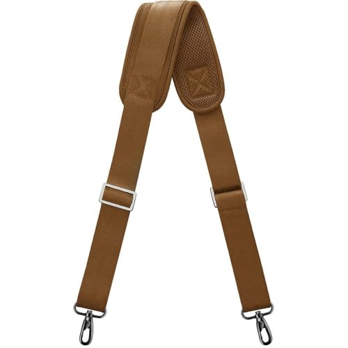 Bag Shoulder Strap, Padded Adjustable Shoulder Strap Replacement - color: Khaki, size: 57"