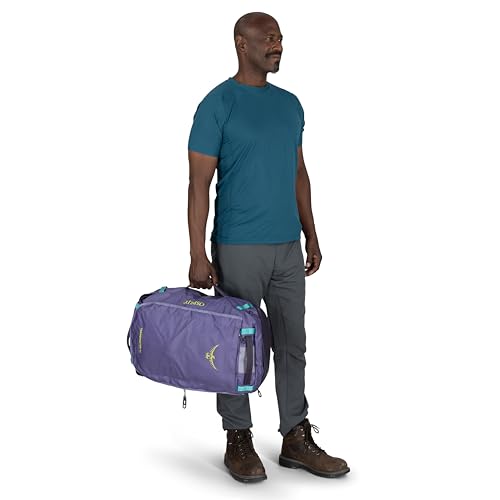 Osprey Transporter Lightweight Travel Duffel Bag - Extra Large Water Resistant Durable Gear Bag for Men and Women - color: Euphoria Purple/Purple Ink, style: 40l
