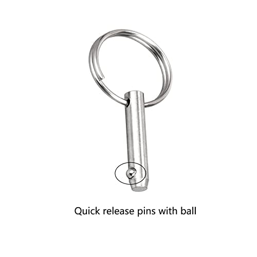 8 PCS Quick Release Pins Bimini Top Pins, Diameter 1/4"(6.3mm), Overall Length 3"(76mm), Usable Length 2.4"（61mm, Marine 316 Stainless Steel - size: 8 Pieces