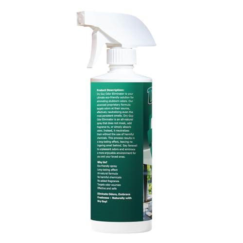 Dry Guy Odor Eliminator – Eco‑Friendly Formula Eliminates Deep Odors on Gear, Fabrics, Footwear, Household Surfaces & Carpets – Best for Strong, Persistent Odors – Freshen Your Space Again