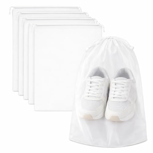 InfinitePack Large Transparent Shoe Bags for Travel, Portable Shoe Bags, Shoes Pouch Storage Organizer with Drawstring for Men & Women aClear Window Shoes Pouch with Rope - size: 8"x10"(100pcs)