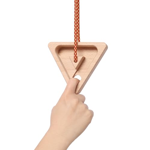 2 PCS Hangboard Rock Climbing, Wooden Climbing Hangboard with Rope, Training Finger Grip for Indoor Outdoor Home - style: Triangle