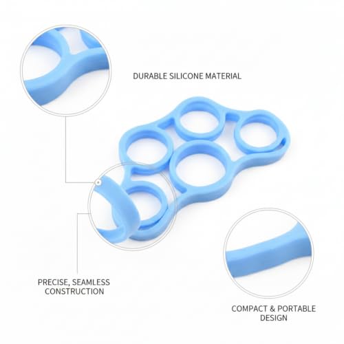 Premium Silicone Finger Resistance Band for Hand Exercise and Grip Practice - color: Blue