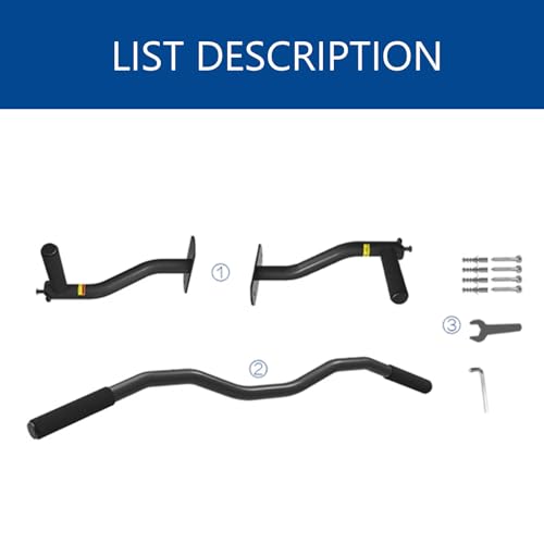 Joist Mount Pull Up Bar, Ceiling Mount Pull Up, Strength Training Pull-Up Bars, Bar with Multi-Grip Foam Grip, 40'' Wide, Pull Up Bar for Home Gym,Black-Straightrod - color: Black, size: Straightrod