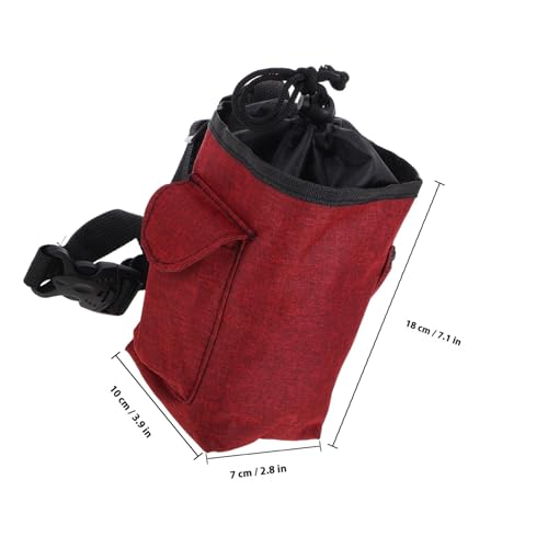 Alasum Bouldering Chalk Bag with Zipper Pocket, Burgundy Climbing Chalk Container for Rock Climbing and Gymnastics, Non-Toxic Pouch for Grip Enhancement and Gear Storage