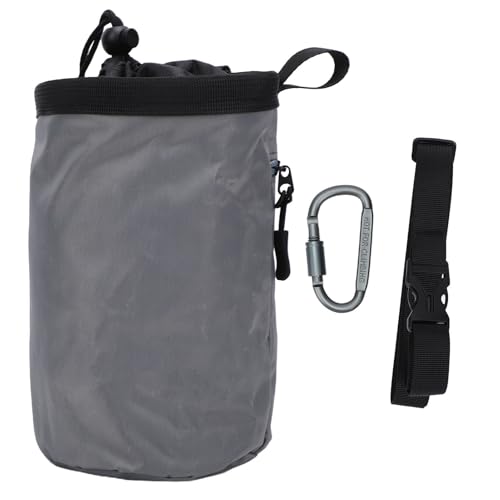 Multifunctional Adjustable Athletic Chalk Bag with Zipper Pocket for Climbing Gymnastics Grey